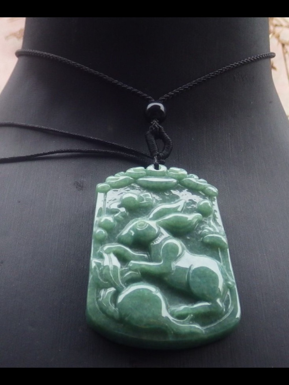 Certificate Jadeite Jade Green Pendant Pure Rabbit carrot